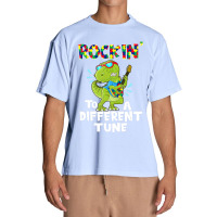 Rockin To A Different Tune Autism Awareness Dinosaur Urban Heavy T-shirt | Artistshot