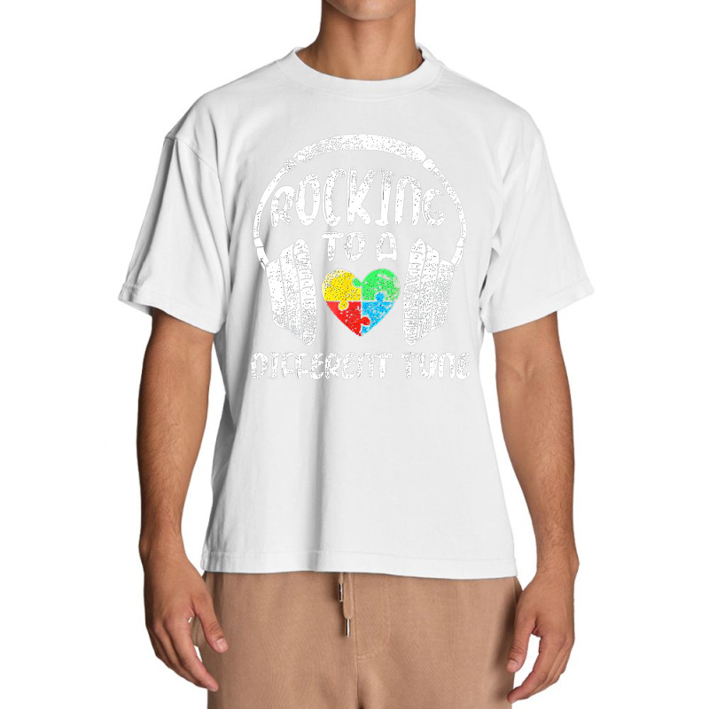 Rocking To A Different Tune Puzzle Piece Autism Awareness Urban Heavy T-shirt | Artistshot