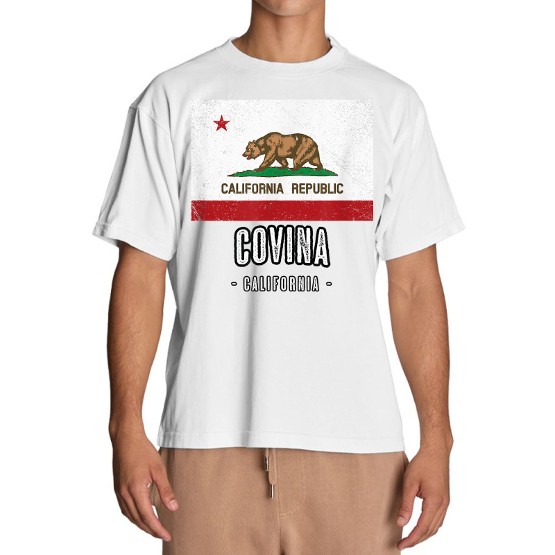 Covina   California  Cali City Souvenir   Ca Flag Top T Shirt Urban Heavy T-shirt | Artistshot