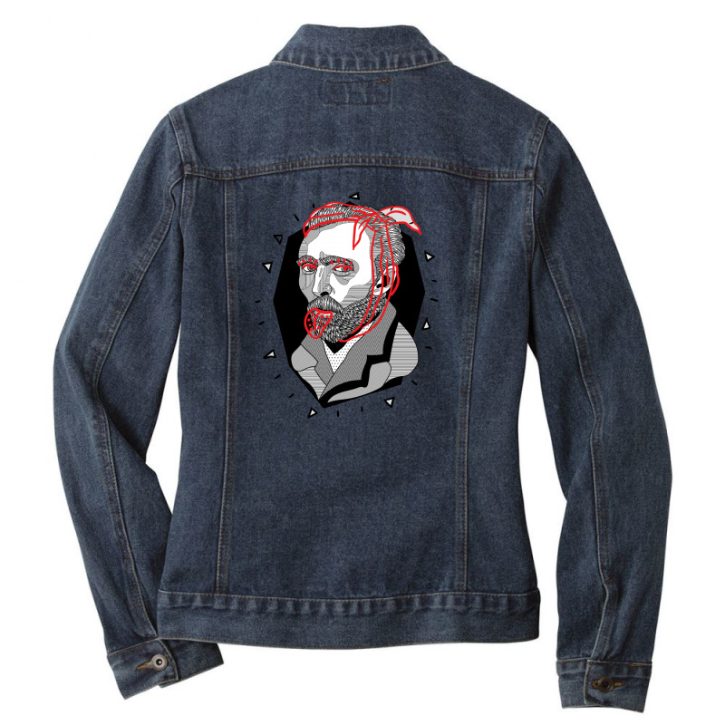 I Am So Happy Ladies Denim Jacket by Disgus_Thing | Artistshot