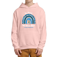 In April We Wear Blue Rainbow Puzzle Autism Awareness Urban Pullover Hoodie | Artistshot