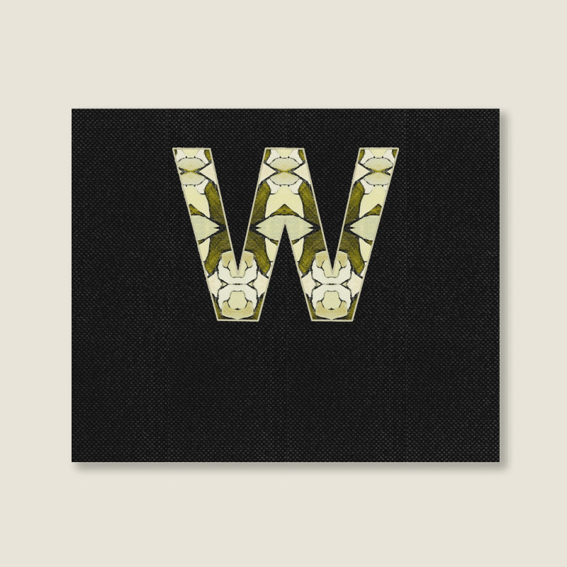 Letter W T  Shirt Letter W Monogram Olive Green Abstract Pattern Paint Landscape Canvas Print | Artistshot