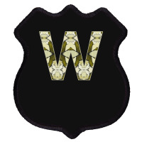 Letter W T  Shirt Letter W Monogram Olive Green Abstract Pattern Paint Shield Patch | Artistshot