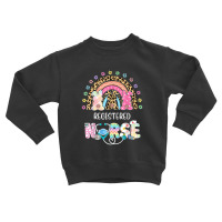 Cutest Bunnies Registered Nurse Rn Easter Rainbow Leopard Toddler Sweatshirt | Artistshot