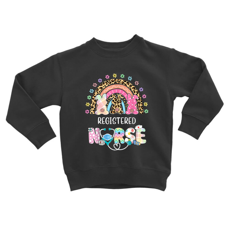 Cutest Bunnies Registered Nurse Rn Easter Rainbow Leopard Toddler Sweatshirt | Artistshot