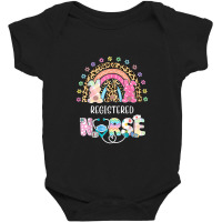 Cutest Bunnies Registered Nurse Rn Easter Rainbow Leopard Baby Bodysuit | Artistshot