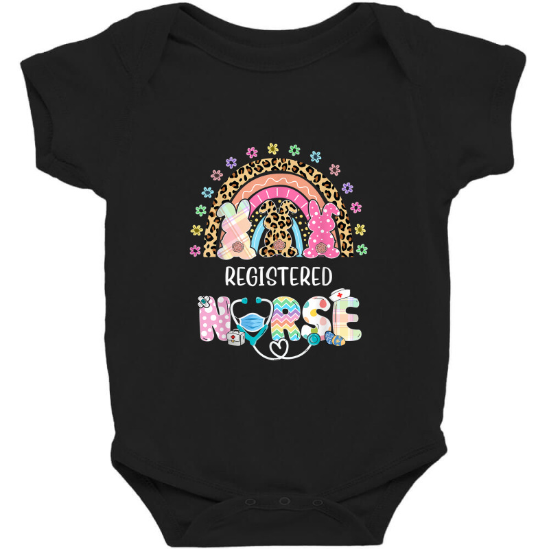 Cutest Bunnies Registered Nurse Rn Easter Rainbow Leopard Baby Bodysuit | Artistshot