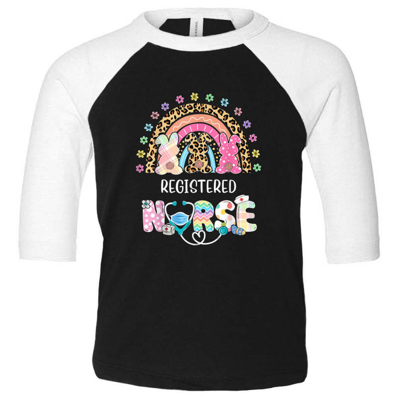 Cutest Bunnies Registered Nurse Rn Easter Rainbow Leopard Toddler 3/4 Sleeve Tee | Artistshot