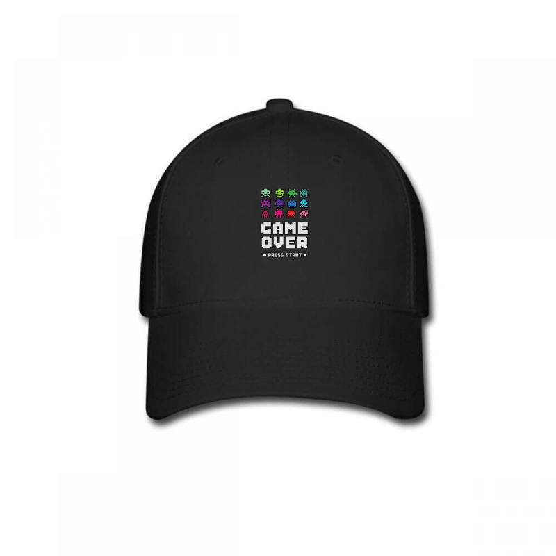 Game Over Press Start Arcade Player Retro Gamer Baseball Cap by saterseim | Artistshot