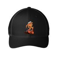 Robot Cyberpunk Retro Extraterrestrial Space Astronaut Volcanic Lava F Mesh Cap | Artistshot