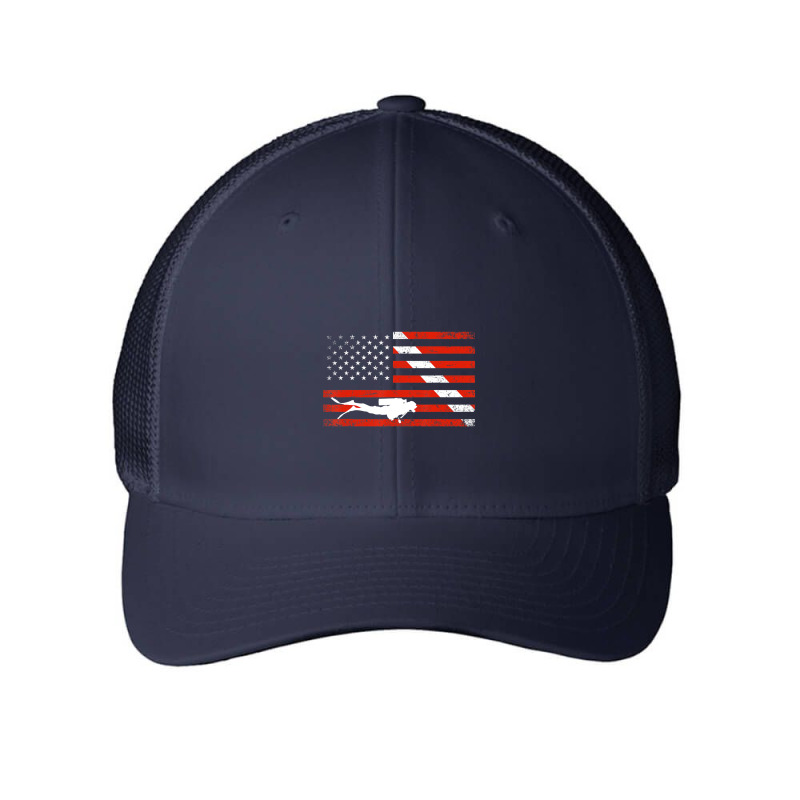 Diver Down Dive Flag Scuba Diving American Flag Mesh Cap | Artistshot