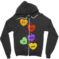 Day T  Shirt Art You Need Love Colorful Hearts Valentines Day T  Shirt Zipper Hoodie | Artistshot