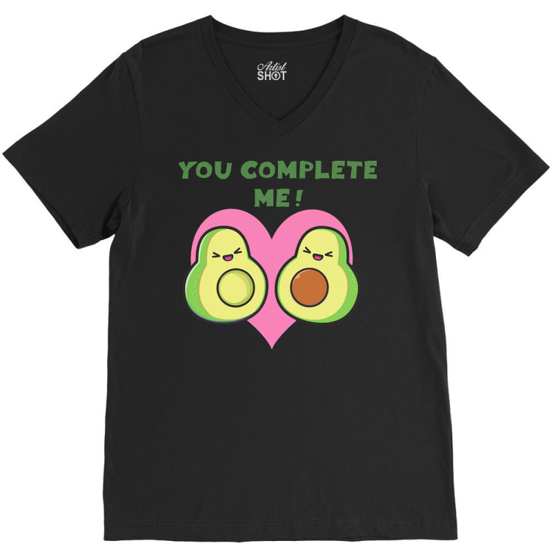 Day T  Shirt Complete Me Kawaii Avocado Hearts Valentines Day T  Shirt V-neck Tee | Artistshot