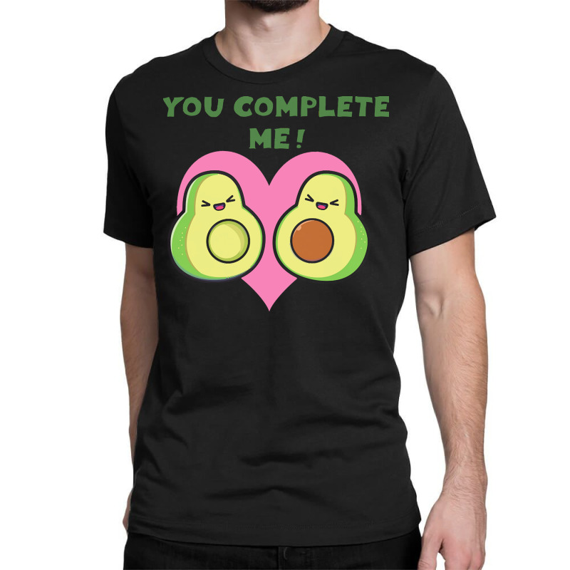 Day T  Shirt Complete Me Kawaii Avocado Hearts Valentines Day T  Shirt Classic T-shirt | Artistshot