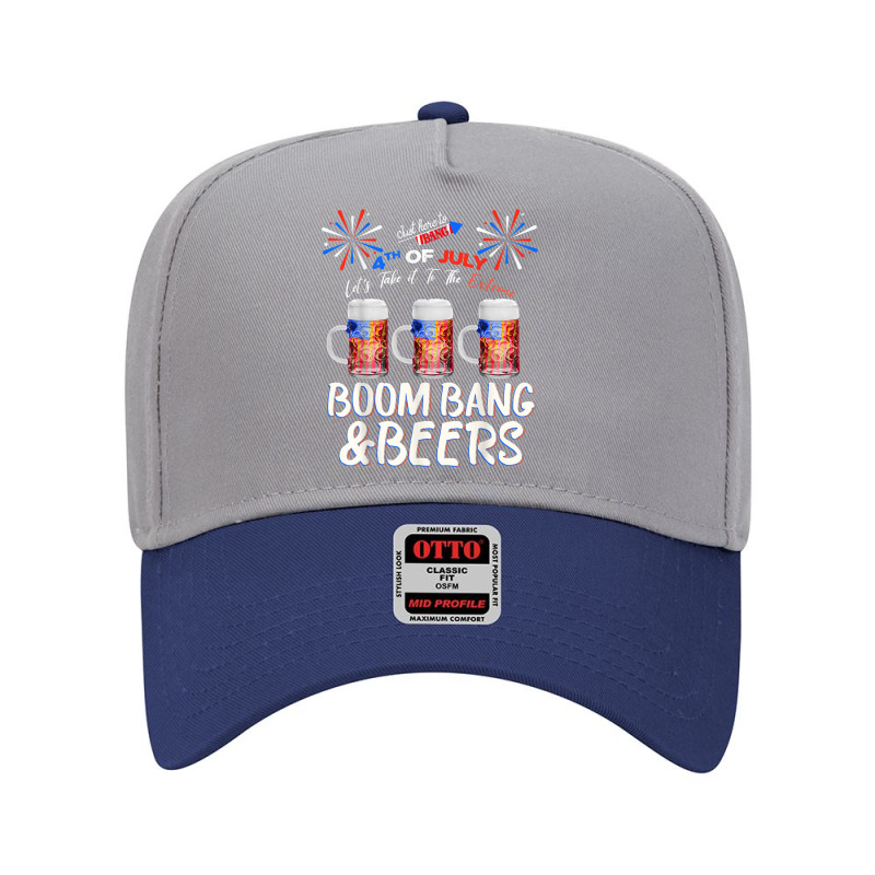 Beer Boom Bang & Beer American Flag Usa 4th July Adjustable Baseball Cap | Artistshot