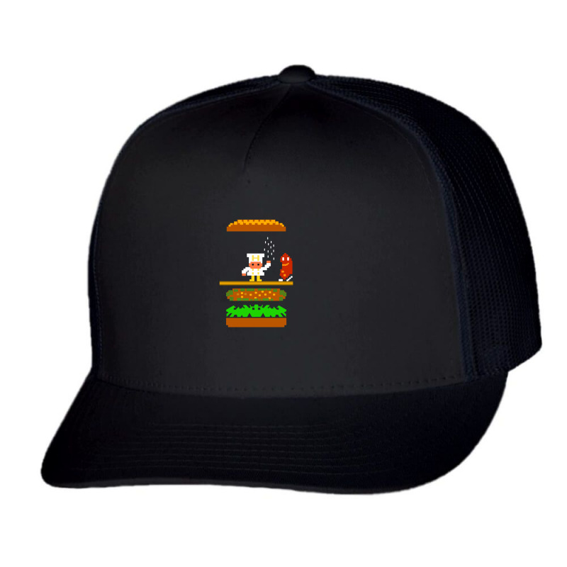 Burger Time Retro 80's Arcade Game Design Trucker Cap by KevinO'Connor | Artistshot