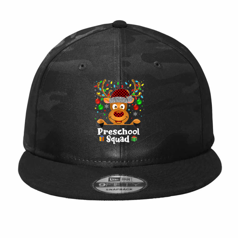 Preschool Squad Teacher Plaid Reindeer Hat Santa Christmas Camo Snapback by cm-arts | Artistshot