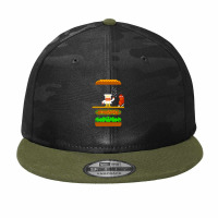 Burger Time Retro 80's Arcade Game Design Camo Snapback | Artistshot