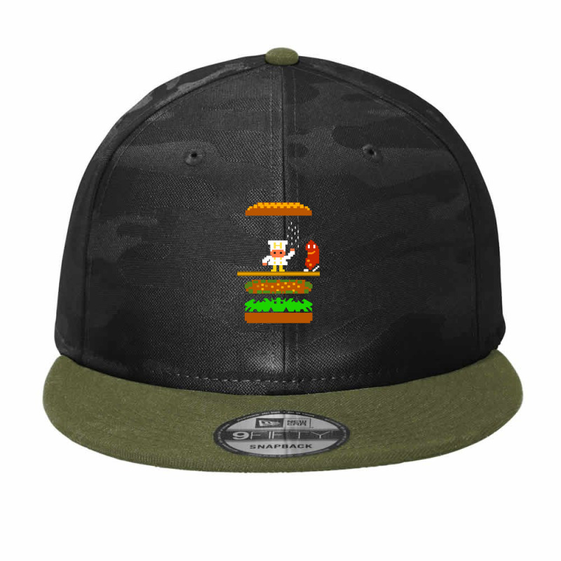 Burger Time Retro 80's Arcade Game Design Camo Snapback by KevinO'Connor | Artistshot