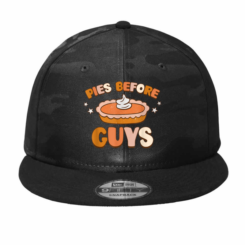 Pies Before Guys Thanksgiving Fall Vibes Autumn Retro Groovy Camo Snapback by Outpost | Artistshot