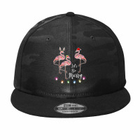 Santa Flamingo Tangled Up In Lights Christmas Camo Snapback | Artistshot