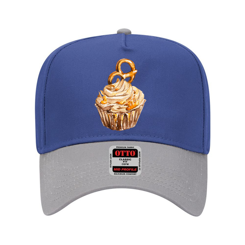 Sweet Caramel Pretzel Cupcake T  Shirt Pretzel Caramel Cupcake T  Shir Adjustable Baseball Cap by salesmanhuh | Artistshot