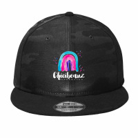 Large Rainbow With White Font Camo Snapback | Artistshot