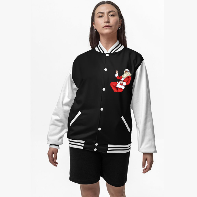 Funny Christmas Santa Claus Rock Punk Bomber Jacket | Artistshot