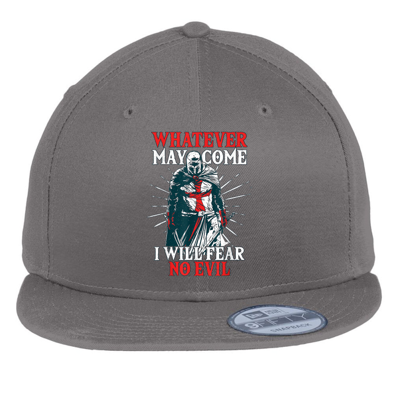 Templar Knight Costume, I Will Fear No Evil, Holy Crusader T Shirt Flat Bill Snapback Cap | Artistshot