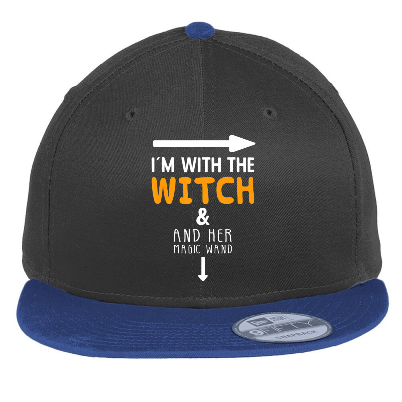 I??m With The Witch Couples Costume For Halloween Flat Bill Snapback Cap by cm-arts | Artistshot