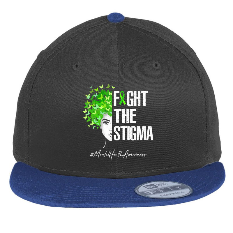 Fight The Stigma Mental Health Awareness Gif Flat Bill Snapback Cap by cm-arts | Artistshot