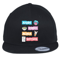 Anime Ramen Boba Sketching Kawaii Anime Lover Merch Flat Bill Snapback Cap | Artistshot