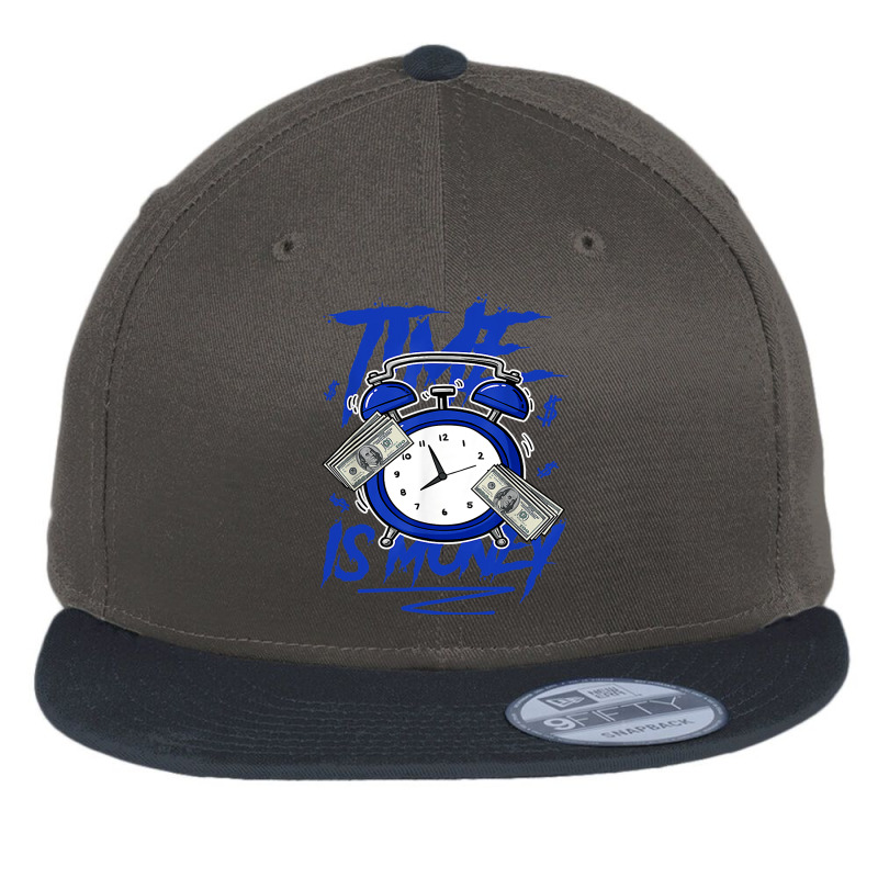 Racer Blue 5s  To Match Time Is Money Shoes 5 Racer Blue Flat Bill Snapback Cap by home12 | Artistshot