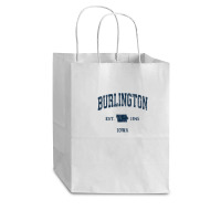 Burlington Iowa Ia Vintage Athletic Navy Sports Design Cub Paper Bag - 8 X 4 1/2 X 10 1/4 | Artistshot