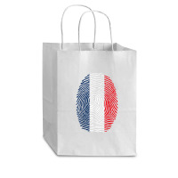 French Fingerprint France Flag Dna Cute Patriotic Cub Paper Bag - 8 X 4 1/2 X 10 1/4 | Artistshot