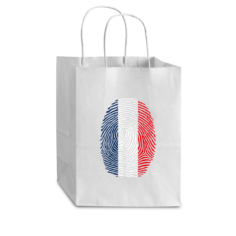 French Fingerprint France Flag Dna Cute Patriotic Cub Paper Bag - 8 x 4 1/2 x 10 1/4 by JosephWDaniels | Artistshot