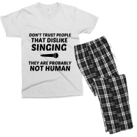 Singing Dislike Not Human Men's T-shirt Pajama Set | Artistshot