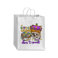 King Cake Calories Don't Count Skull Debie Paper Bag - 10 X 5 X 13 | Artistshot