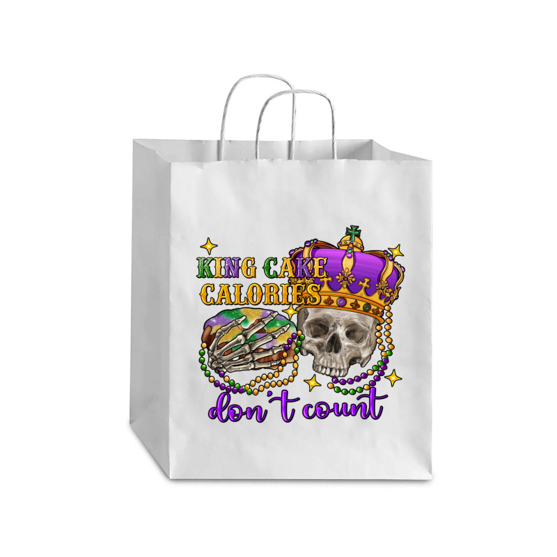 King Cake Calories Don't Count Skull Debie Paper Bag - 10 X 5 X 13 | Artistshot