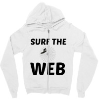 Surf The Web Zipper Hoodie | Artistshot