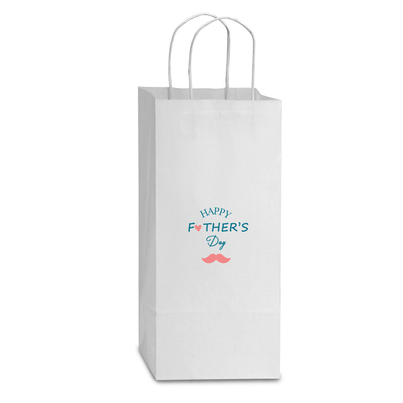 Happy Father's Day Dad Double Wine Paper Bag - 6 1/2 X 3 1/2 X 12 3/8 | Artistshot