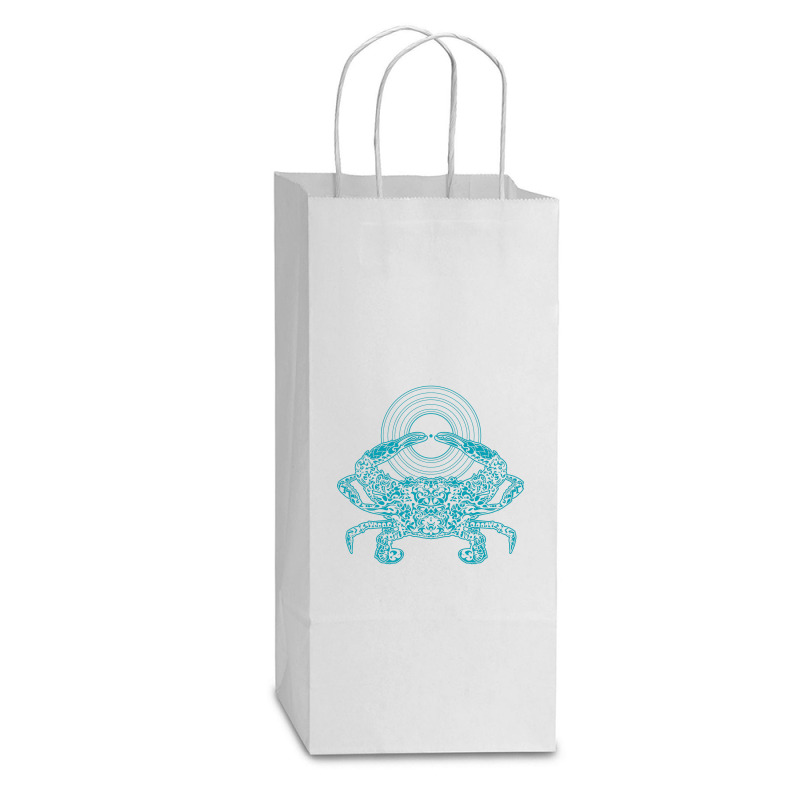 Crustacean Groove Double Wine Paper Bag - 6 1/2 X 3 1/2 X 12 3/8 | Artistshot