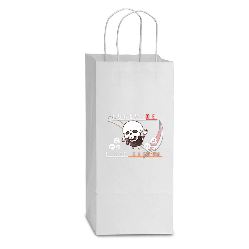 Ghosts Skeleton Double Wine Paper Bag - 6 1/2 X 3 1/2 X 12 3/8 | Artistshot