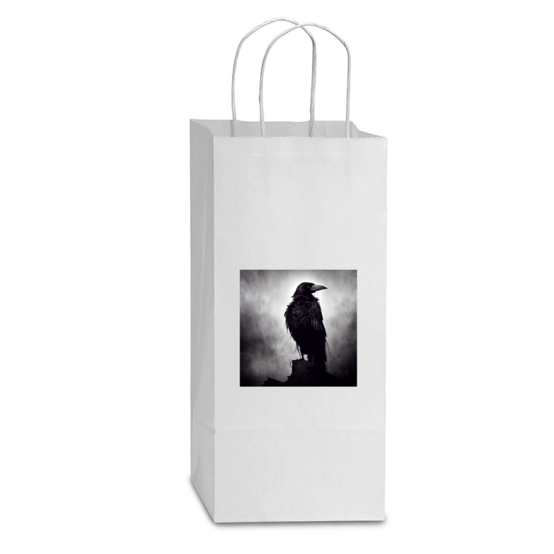 The Crow 68 Double Wine Paper Bag - 6 1/2 X 3 1/2 X 12 3/8 | Artistshot