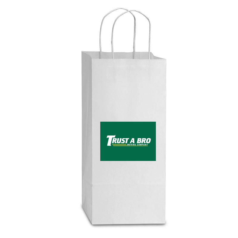 Trust A Bro Moving Company Poster Humor Double Wine Paper Bag - 6 1/2 X 3 1/2 X 12 3/8 | Artistshot