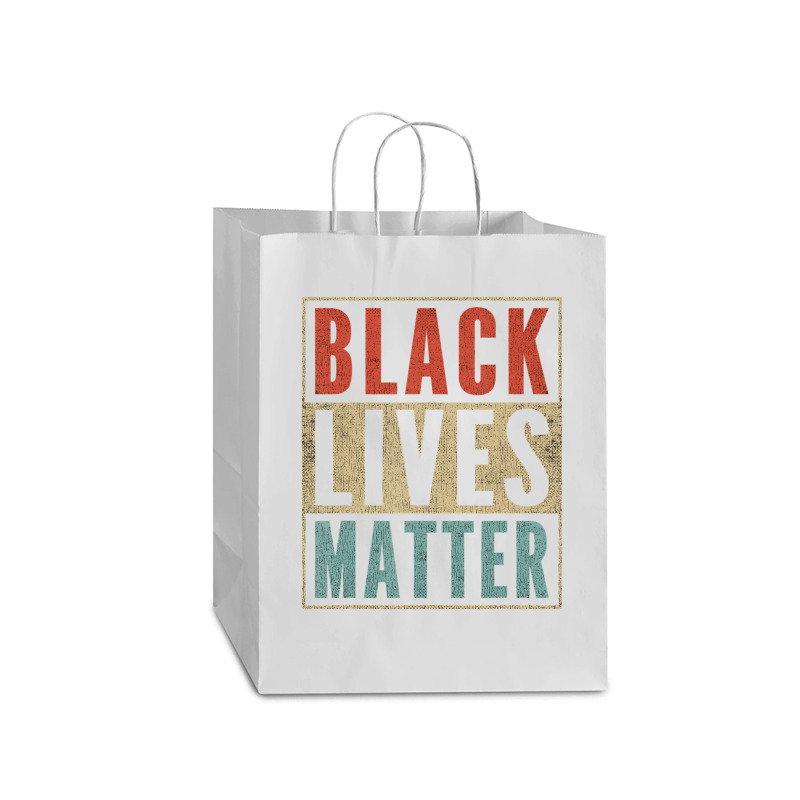 Vintage Black Lives Matter Retro 70s 80s Style Blm Mart Paper Bag -13 X 7 X 17 | Artistshot