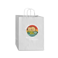 Vintage Retro Easily Distracted By Cats And Books Cat Lover Mart Paper Bag -13 X 7 X 17 | Artistshot