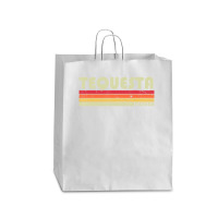 Tequesta Fl Florida City Home Roots Retro 70s 80s Queen Paper Bag - 16 X 6 X 19 1/4 | Artistshot