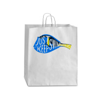 Finding Nemo Just Keep Swimming Sticker Queen Paper Bag - 16 X 6 X 19 1/4 | Artistshot