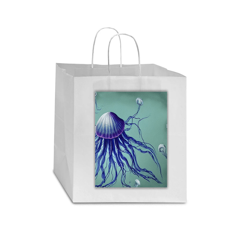 Jellyfish Artwork Digitalart Star Paper Bag - 13 X 7 X 13 | Artistshot